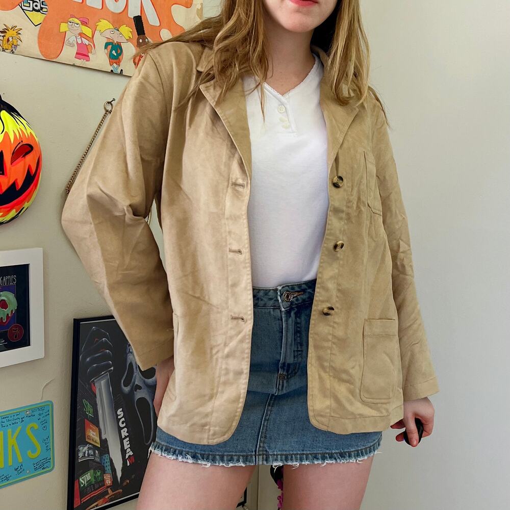 Vintage Y2K Shaver Lake Light Brown Faux Suede Jacket Women's 14